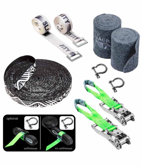expert slackline kit 50m 70m